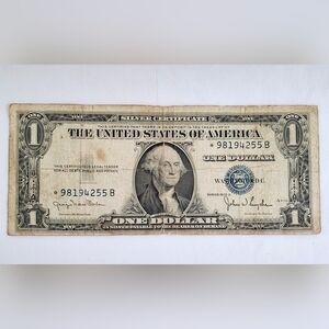 Rare Vintage 1935 One Dollar Silver Certificate Star Note
